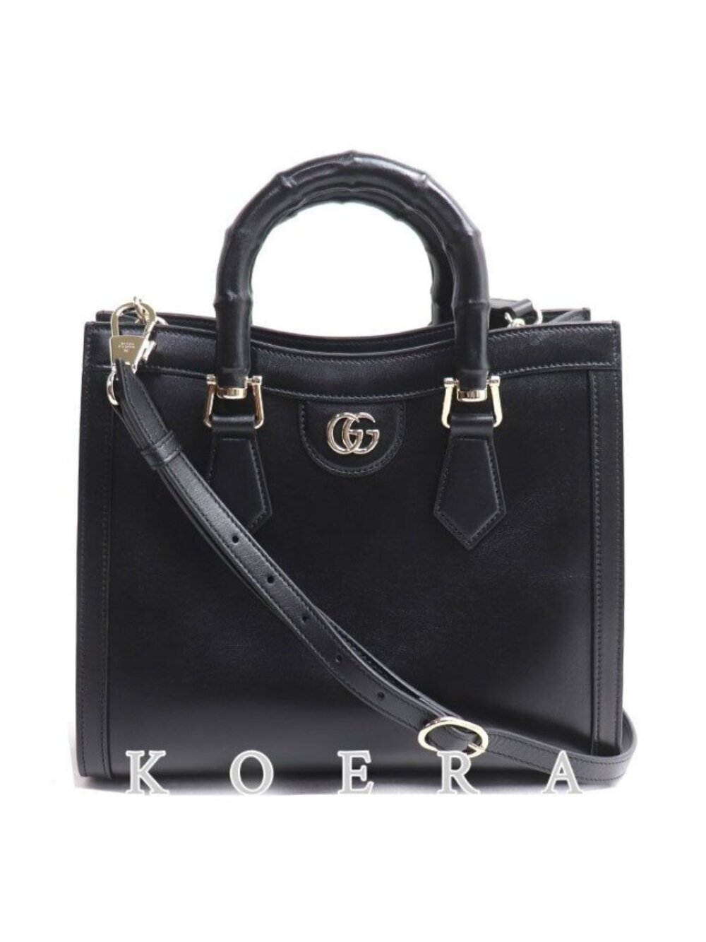 Gucci Diana Medium Bamboo Tote Bag Black
